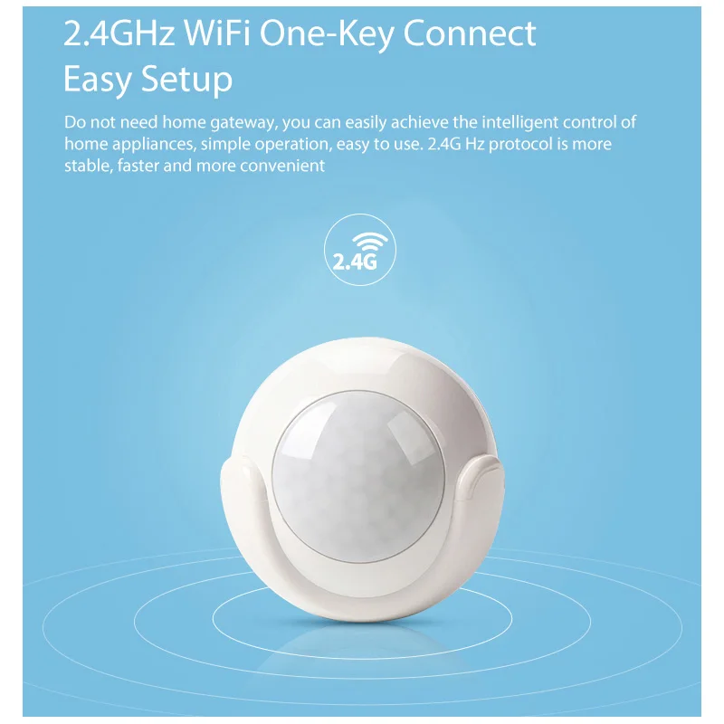 KSLAIC Wifi PIR Motion Sensor Body Movement Wireless Infrared Detector Smart APP Control Home Security Burglar Alarm Sensor