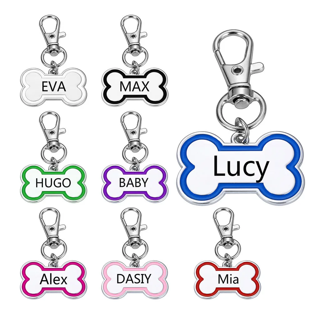 Etiquetas de identificación del perro de Mascota, accesorios de Collar de gato, decoración para mascotas, etiqueta de identificación para perros, collares de acero inoxidable, etiqueta de gato personalizada sin etiqueta, grabado