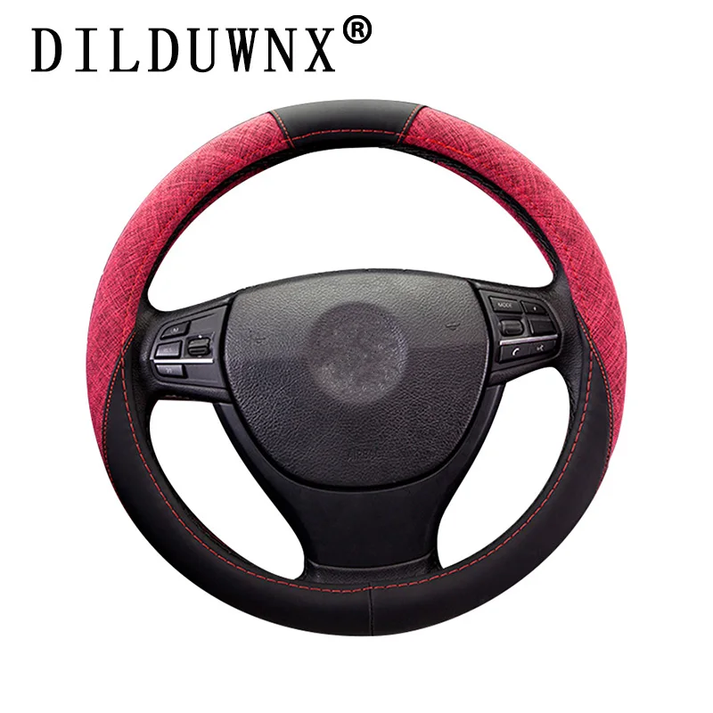 

Fashionable New Embossed Car Steering Wheel Cover Interior Accessories Artificial Leather Steering Wheel Set Auto Accessories