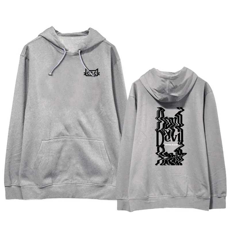Thick Grey KPOP CLC Devil альбом толстовка с капюшоном в стиле хип-хоп Повседневная Свободная одежда с капюшоном пуловер печатные толстовки с длинными рукавами WY1144 - Цвет: Thick Grey