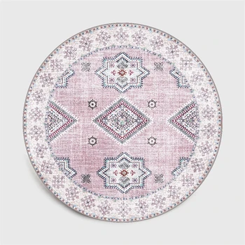 

Moroccan Round Carpet Livingroom Modern Geometric Bedroom Sofa Computer Chair Area Rugs Entrance Hallway Doormat Study Floor Mat