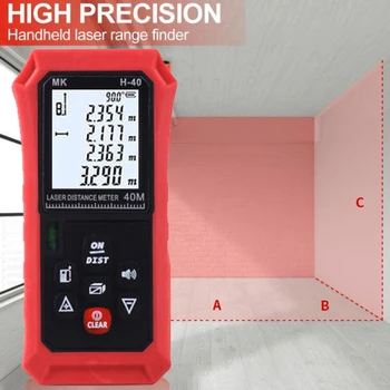 

Red ABS Plastic Construction Worker Laser Range Finder Measuring Tool Accurate Calculate Diastimeter Measure