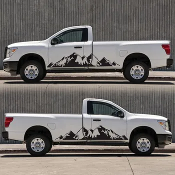 

2xPCS Black Snow Mountain Decal Vinyl Car Sticker For Off Road Camper Van Motorhome Exterior Decoration Accessories