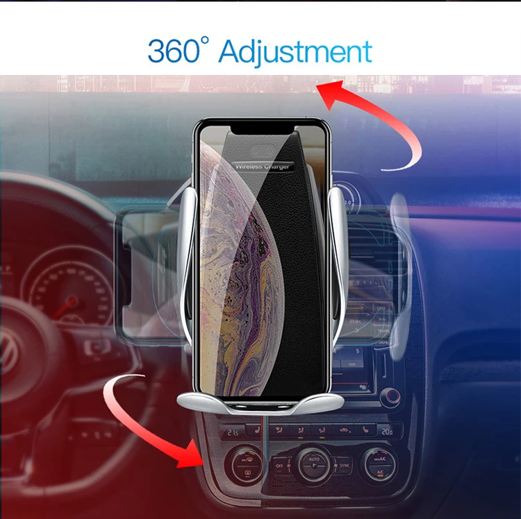 Lanyasir S5 беспроводной автомобильное зарядное устройство автоматический зажим Быстрая зарядка держатель телефона крепление в автомобиль для iPhone Huawei смарт-телефон