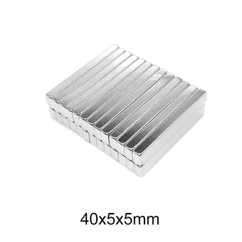

5/10/20/30/50pcs 40x5x5 Strong Quadrate Neodymium Magnet 40*5*5 Powerful Permanent Magnet 40x5x5mm Block Search Magnet N35 40x5