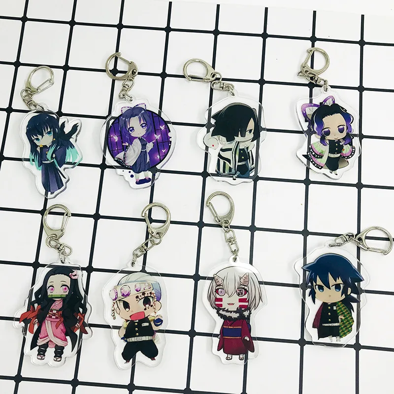 

Demon Slayer:Kimetsu no Yaiba Two-sided Acrylic Keychain Cosplay Anime Pendant Keyring Key Chains