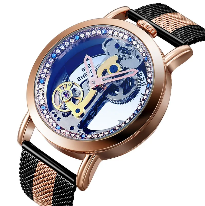 Женские Механические часы с сапфировым кристаллом, роскошные брендовые Gorben, женские автоматические механические часы, женские часы с бриллиантами - Цвет: watch 3