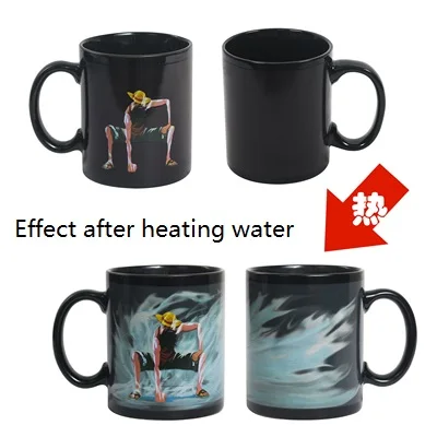 Japan Cartoon Luffy ZORO ONE PIECE Mugs With Cover Pure Color Thermos Mugs Cup Kitchen Tool Gift O