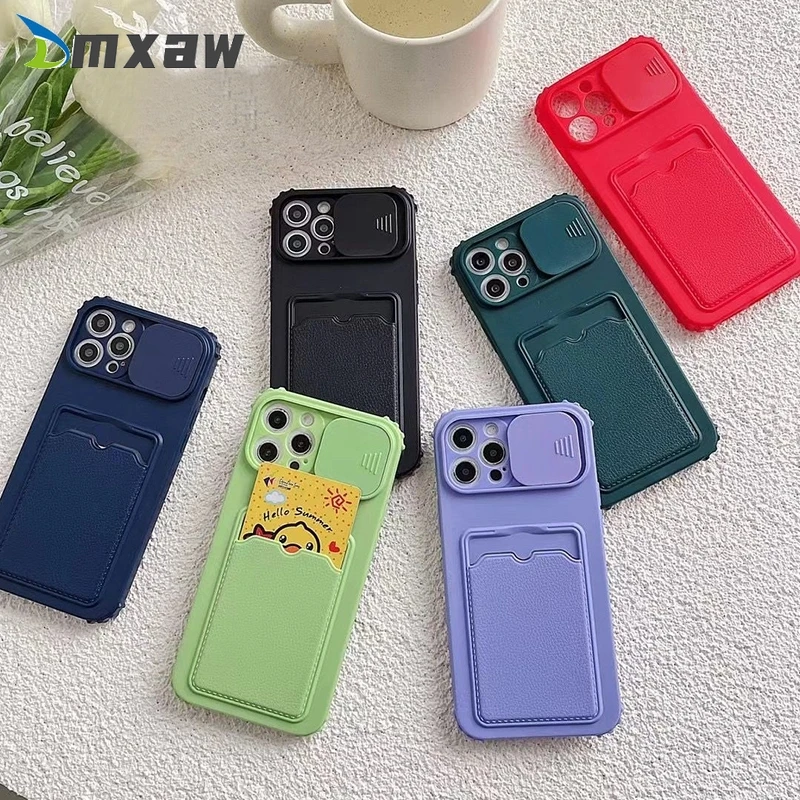 Slide Camera Lens Protection Protect For Vivo Y31 2021 V21 5G 4G Y91 Y95 Phone Case Wallet Shockproof Cover | Мобильные телефоны и