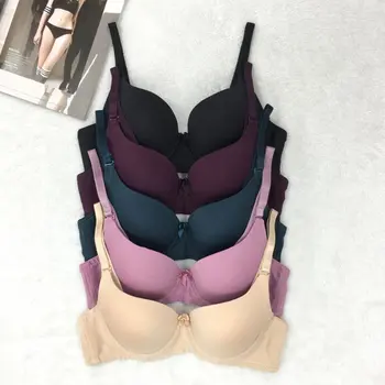 

Women Double Push Up Bra Sexy Underwire Bow Twist Padded Bralette Solid Sexy Adjust Lingerie Bras Smooth Gathered Intimates