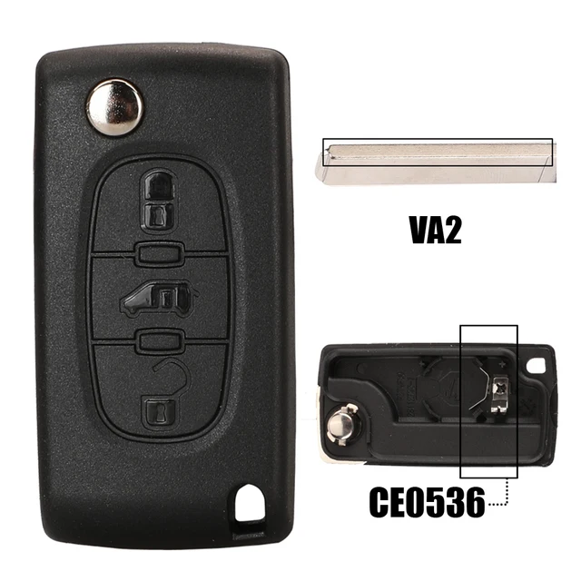 Jingyuqin Remote Flip Car Key Shell For Peugeot 206 408 1/2/3/4/5/6/807 Partner Citroen C1/2/3/4/5/6/7/8 Xsara Picasso CE0523/36 3B Suv VA2 CE0536