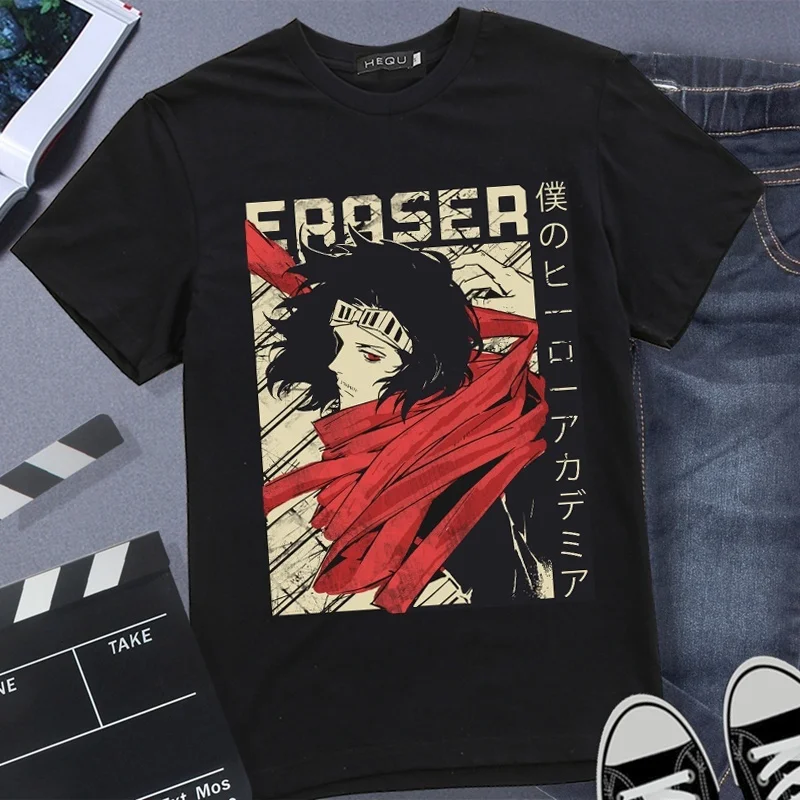 

New Fashion Aizawa T-Shirt Cartoon Print Tees Japanese Anime My Hero Academia Aizawa Tee Casual Short Sleeve Anime T-Shirt Tops