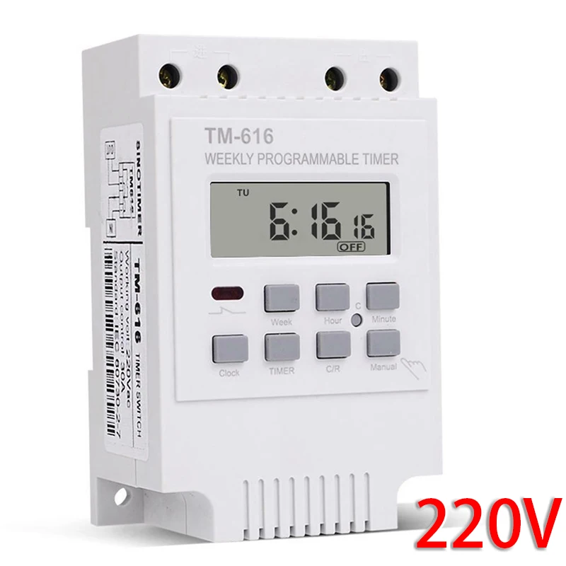 

TM-616 Time Switch Plastic Programmable Digital Rail Mount Anti interference