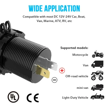 

Auto Car Charger Truck Blue LED QC3.0 Socket Waterproof Heat resistant