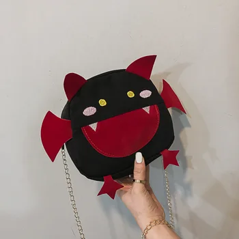 

Canvas Bag WOMEN'S Bag 2020 New Style Online Celebrity Cute Funny Shoulder Bag INS Ugly Meng Chain Shoulder Bag