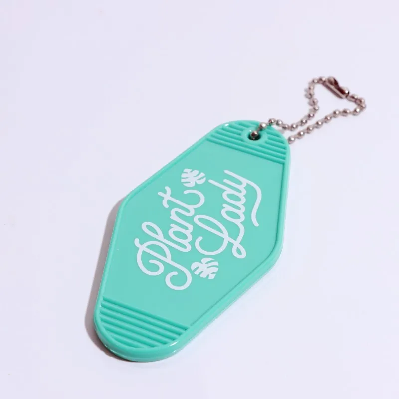 

30Pcs promotional production gift 2021 custom vintage acrylic tassel black retro hotel motel keychain