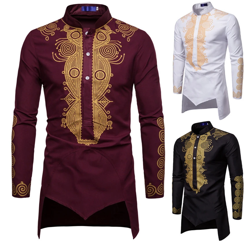 african culture clothing 2022News Print African Cothes for Men Dashiki National Bazin Rich Dress Africa Dress  Vestido T-shirt Embroidery Clothing african robe
