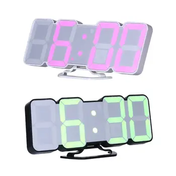 

Electronic Alarm Clock Thermometer 3D 115 Colors LED Wireless Remote Alarm 12/24h Clocks USB Temperature/Date Display