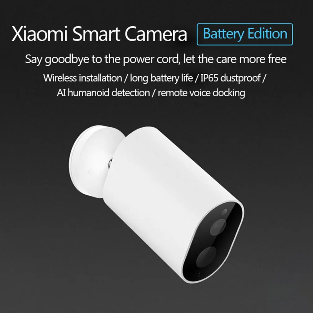 Original Xiaomi Mijia Smart Camera Battery Gateway 1080P AI Humanoid Detection F2.6 IP 360 IP65 Waterproof Wireless Cameras Cam