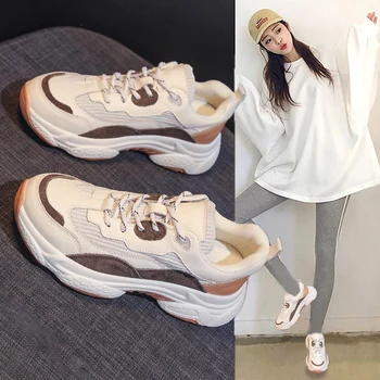 

New Spring and Autumn Casual Sneakers Spring White Shoes All-match Dad Shoes Women Ins Trendy Runs off white shoes vip link