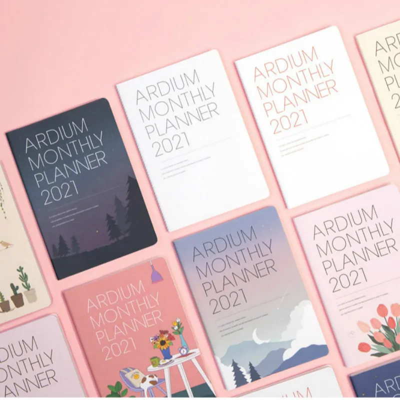

2021 Floral Monthly Planner Angeda Book 13*19cm Yearly Plan+Check List+Monthly Plan+Free Page 64P