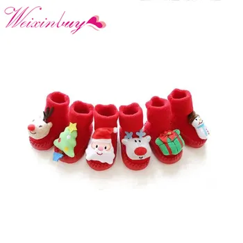 

Christmas Baby Socks With Rubber Soles Infant Sock Newborn Winter Baby Floor Socks Shoes Anti Slip Soft Sole Socks