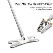 Flat Squeeze Mop X-type With 6PCS Microfiber Pads Refills 180 Rotated Mops Head Self-Wringing Mops Bucket System Floors Cleaning