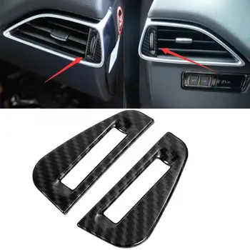 

2pcs ABS Car Vent Trim Cover Carbon Fiber Texture Fit for Jaguar XE F-PACE f pace X761 2016 2017 2018 2019 Decoration Trim