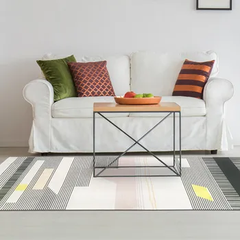 

Carpet Nordic Stripe Geometric Living Room Sofa Bedroom Non-slip Decorative Rectangular Floor Mat