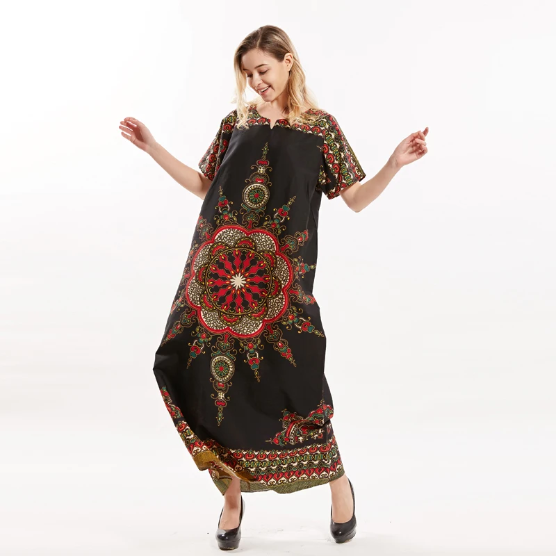 Африканский принт свободные макси осень зима Дашики Vestidos африканские Дашики платья для женщин