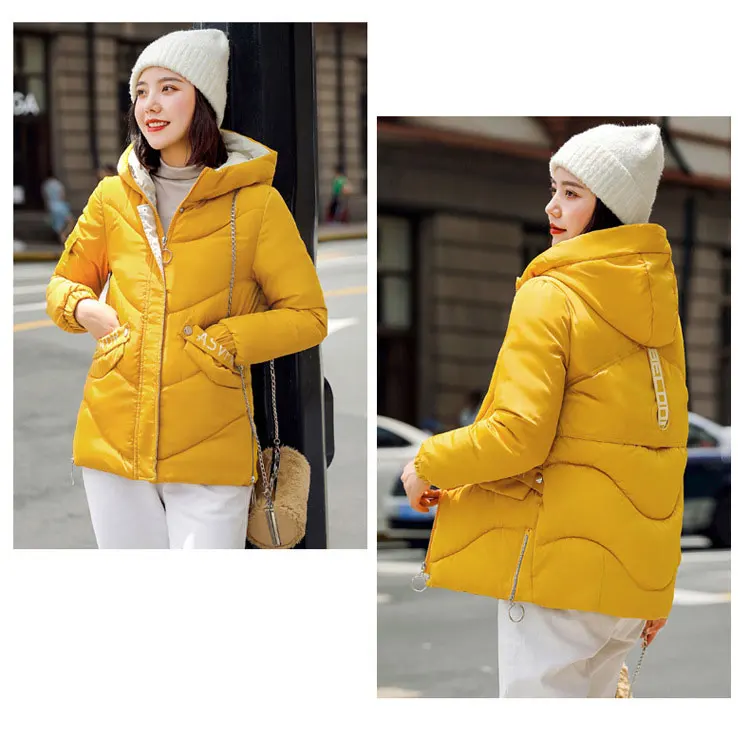 Новое поступление модные короткие женские зимние куртки с хлопковой подкладкой теплые утепленные женские пальто с капюшоном милые Куртки