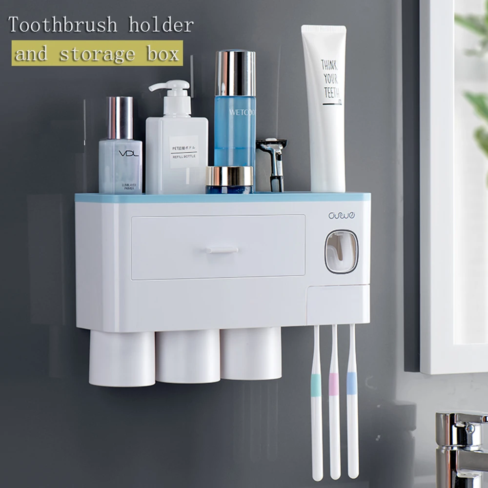 Details about   Toothbrush Holder Inverted Cup Automatic Toothpaste Bathroom Accessories Sets 