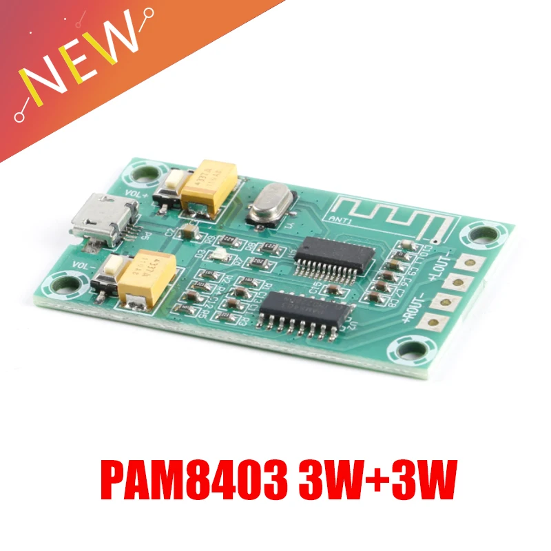 

XH-A151 PAM8403 Bluetooth-совместимая цифровая плата усилителя звука 3 Вт + 3 Вт Dual 3 Вт 2 канала Класс D 5 в модуль замены класса AB
