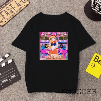 

Vaporwave T Shirt Fashion Harajuk Sad Girl Retro Anime Men Tshirt Japanese Aesthetic Male/women Tops T-shirt Tee Shirt Sexy