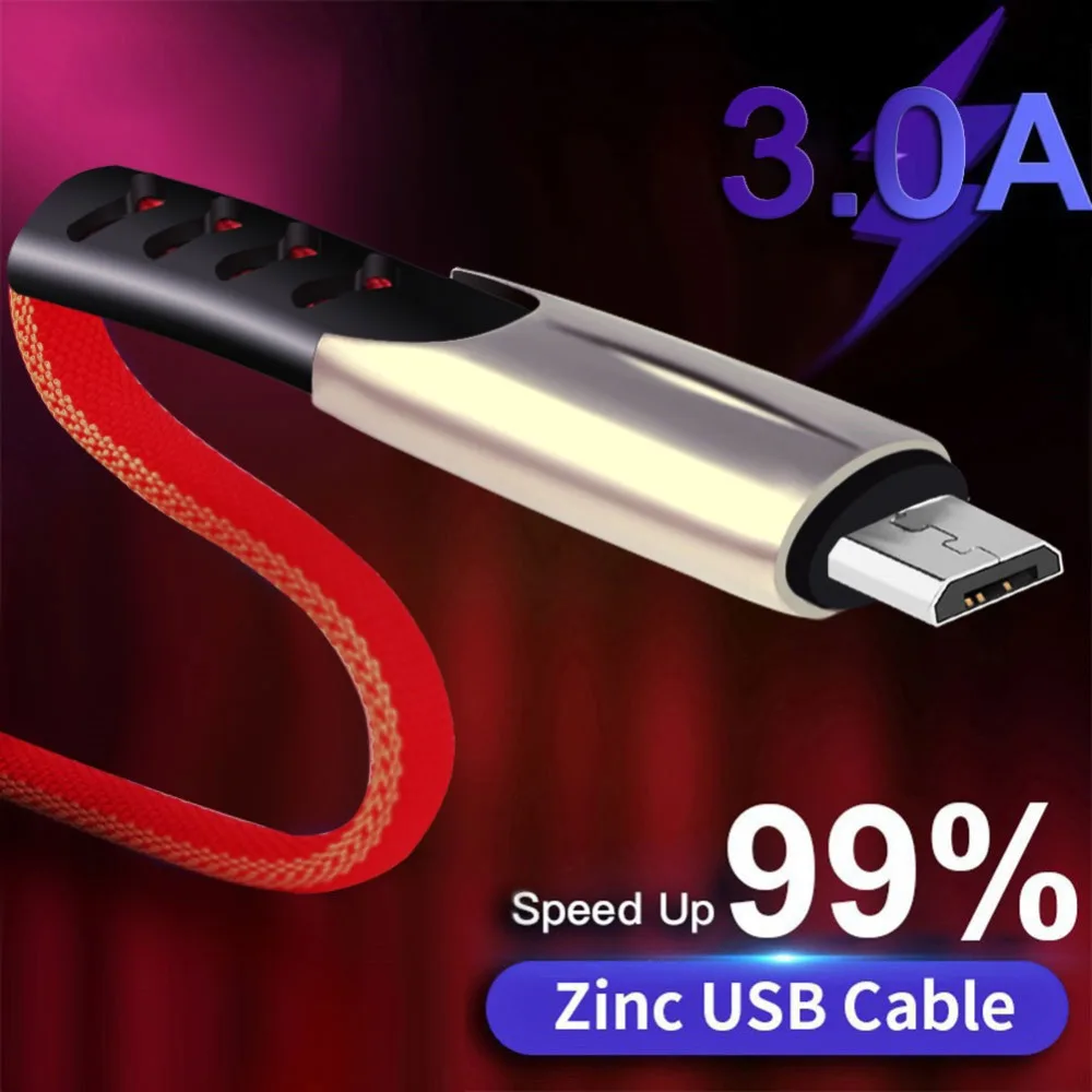Micro USB кабель 3A Быстрая зарядка USB синхронизация данных нейлон мобильный телефон зарядное устройство кабель для samsung Xiaomi sony htc LG кабель для телефона Android