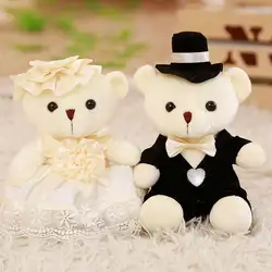 2 шт./пара плюшевый медведь, куклы с свадебным платьем/костюм для свадебного подарка плюшевые игрушки для жениха и невесты