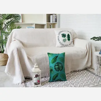 

Super Soft Sofa Cover Warm Plain Warm Cotton Knitted Blanket Tassel Sofa Cover Solid Color Throw Sofa Bedding Decor