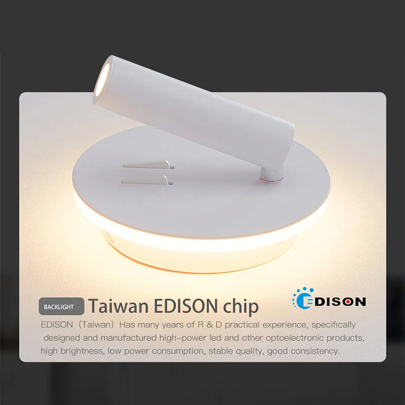  LED Wall Lamp With Switch 3W Spotligh 6W Backlight Free Rotation Sconce Indoor Wall Light For Home  - 4000160382493