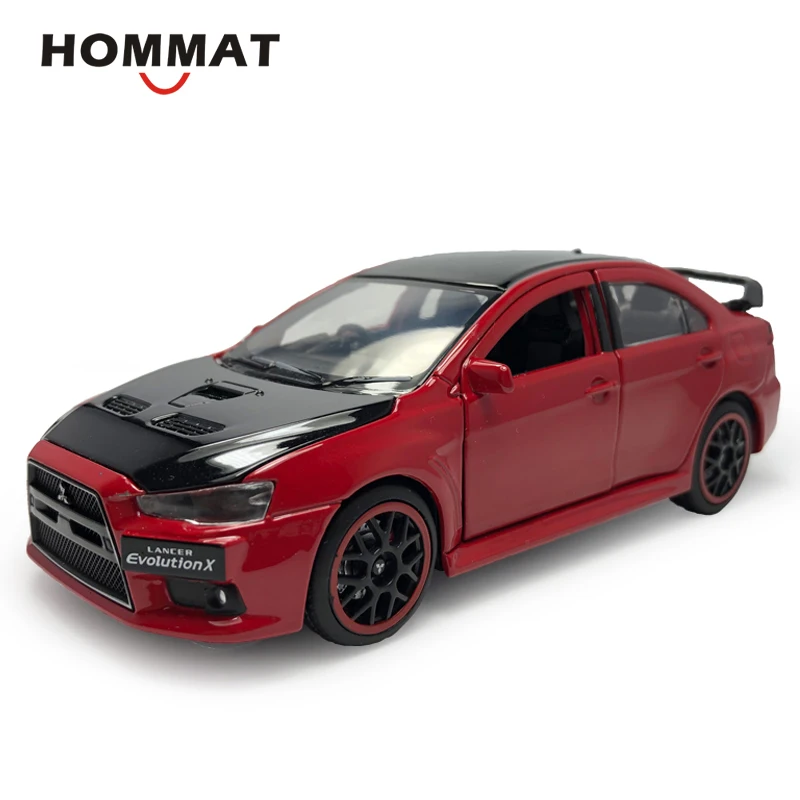 HOMMAT масштаб 1:32 Mitsubishi Lancer EVO 10 X с черной крышей из сплава металла Литые и