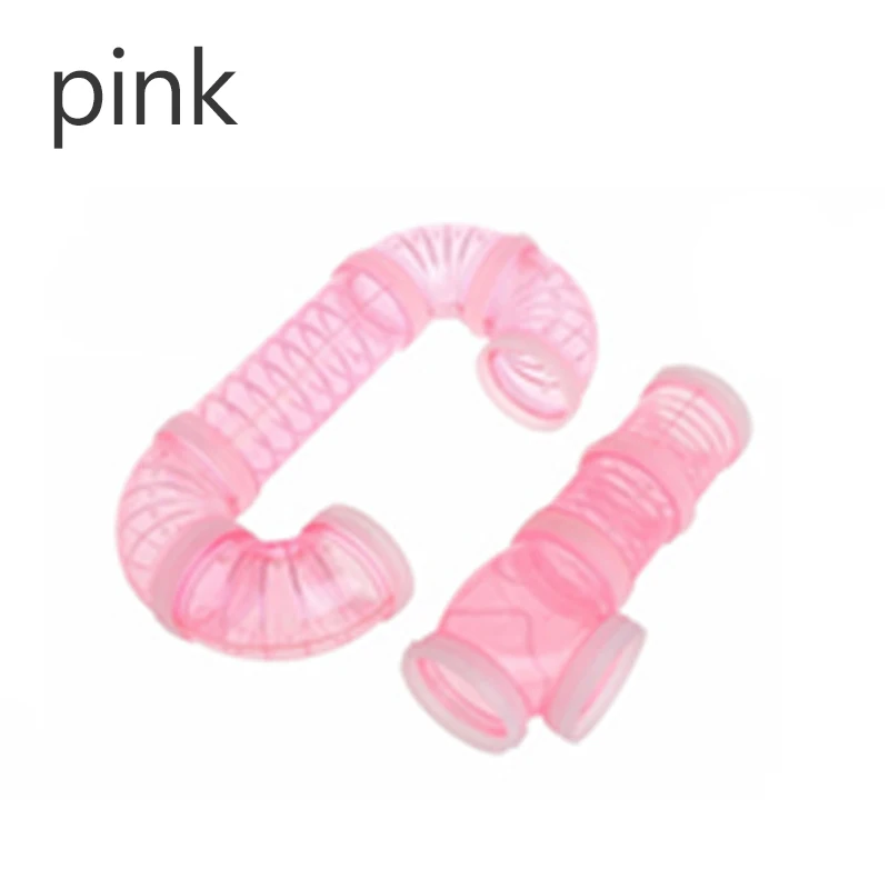 DIY u-образная линия пластиковых труб обучение, игры, подключенные внешние туннельные игрушки для небольшого животного хомяка клетка хомяк Спорт - Цвет: Pink
