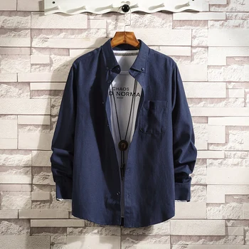 

Autumn Solid Long Sleeve Men Shirt Korean Fashion Casual Men Shirt Professional Dress Business Shirt Men Vintage Clothesb50