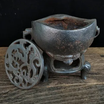 레트로 주철 숯 바베큐 그릴, 1 인용 테이블, 바베큐 가열 화로, 차 만들기, 와인 가열 스토브, 앤티크 컬렉션 없음