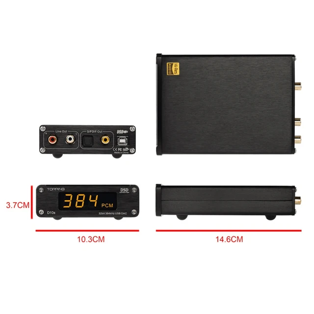 TOPPING D10s MINI Digital USB DAC XMOS XU208 ES9038Q2M PCM384KHz DSD256 Audio HIFI Decoder & D10 Balanced USB DAC 5