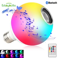 E27 inteligente blub rgb branco bluetooth alto-falante lâmpada led música luz jogando pode ser escurecido sem fio conduziu a lâmpada com controle remoto app