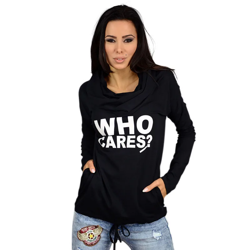 

Women Print Streetwear Ladies Casual Fashion Solid Cotton Hat Hoodie Hooded Pullovers Who Cares