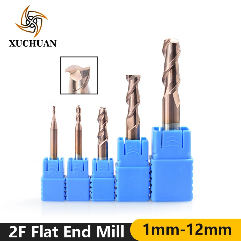 

1pc 1-12mm Flat End Mill HRC 50 Tungsten Carbide Milling Cutter TiCN Coating Flat Milling Bit 2 Flutes CNC Router Bit