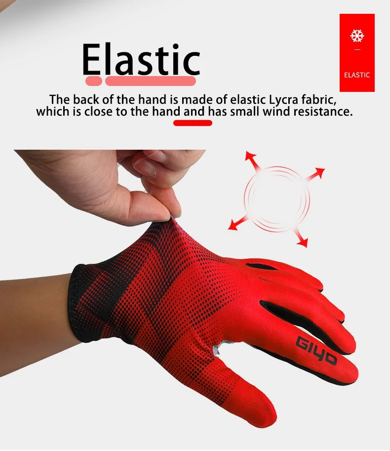 Giyo Luvas de Bicicletas Thermal Fleece Cycling Gloves Autumn Winter Sport Full Finger Mittens MTB Road Bike Touch Screen Glove 4
