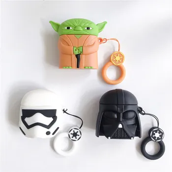 

3D Cute Star Wars Darth Vader Silicone Wireless Bluetooth Headset Case for Airpods 2 1 Doll Earphone Cover Bag Accessories Box