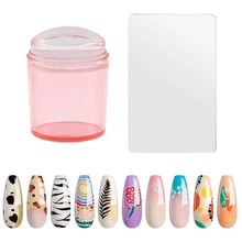 

New Jelly Nail Art Stamper Scraper Set Clear Double Layer Nail Art Stamper Professional DIY Manicure Printing Tools Women Girls