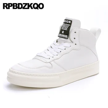 

round toe skate flats sneakers brand high top white designer shoes china genuine leather trainers black casual real men quality